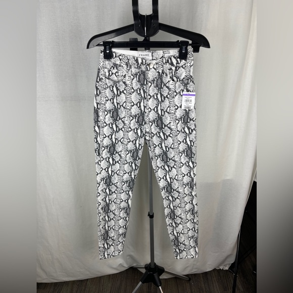 FRAME Snake Skin Denim Pant Size 25 (US-0) NWT - Picture 6 of 14